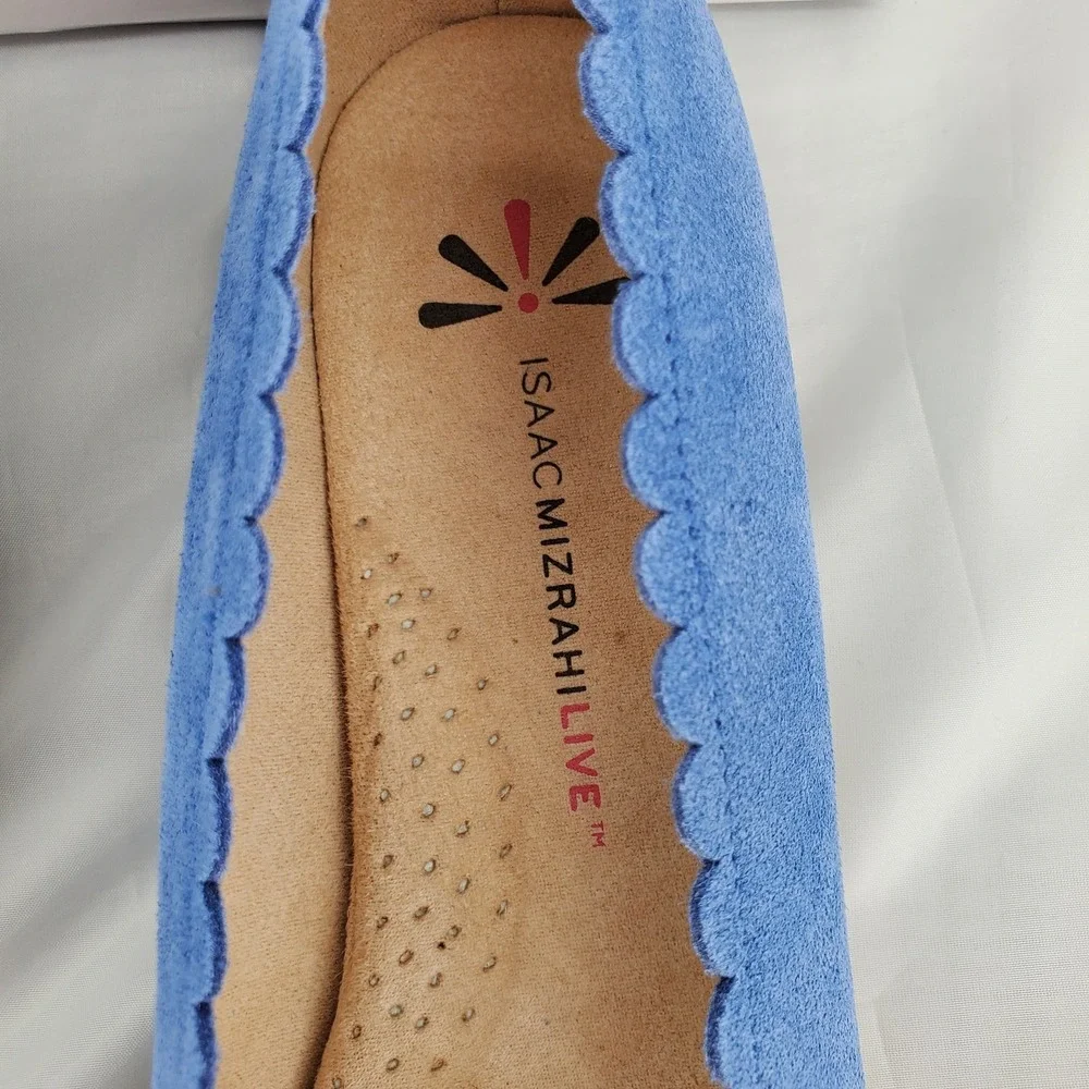 Isaac Mizrahi Live Womens 8M Espadrille‎ Flat Coastal Blue Suede New In Box